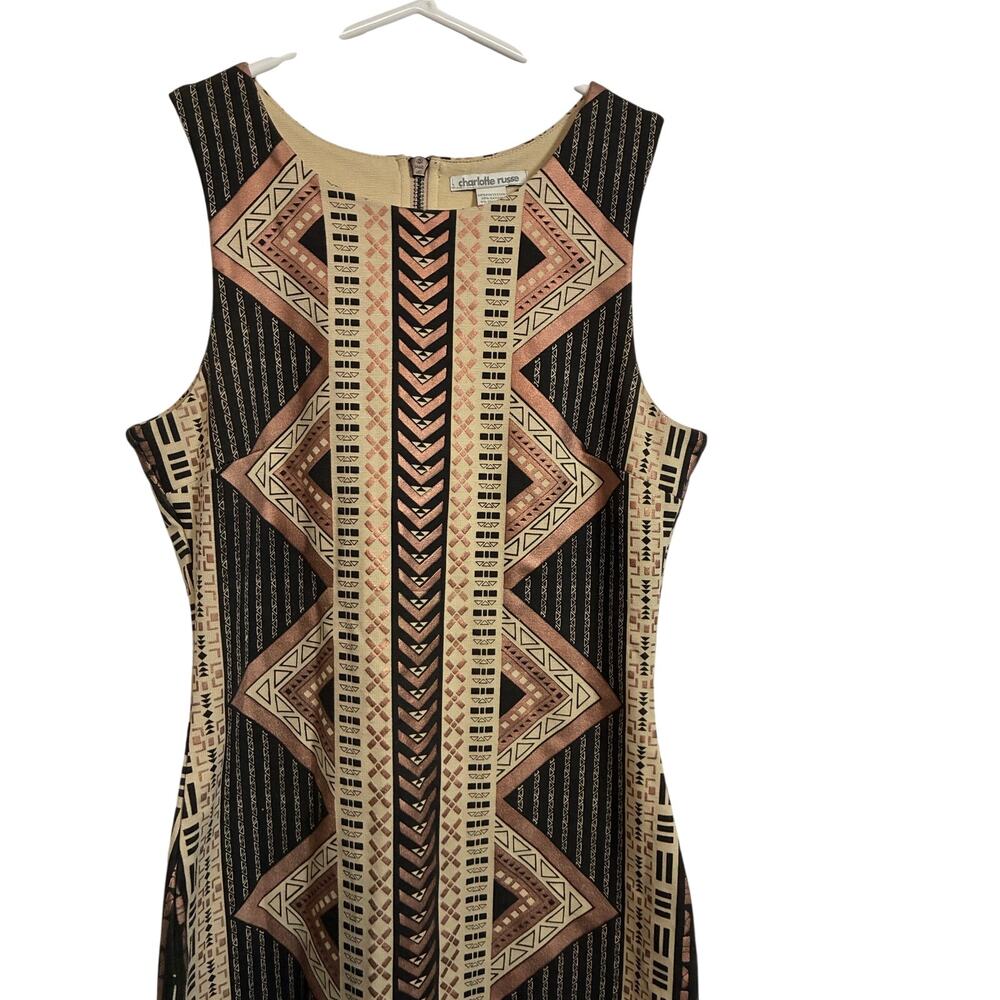 Charlotte Russe Geometric Bodycon Dress Small Sleeveless Tribal Print